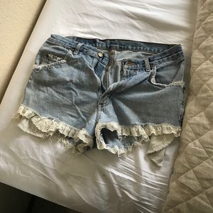 High rise jean shorts